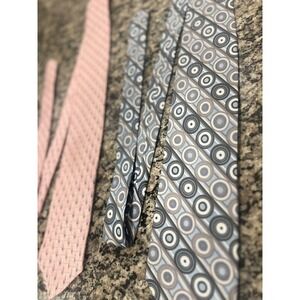 Joseph Abboud Pink Geometric Silk Blend Necktie Fusion Handmade
